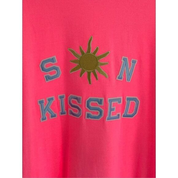 Sun Kissed Patches Sun‎ T-shirt Womens 2XL Pink Oversized Custom Made - Picture 2 of 4